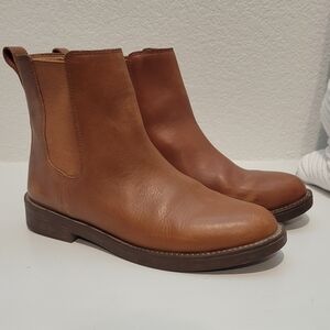 Madewell Cognac Leather Cleary Chelsea Boots